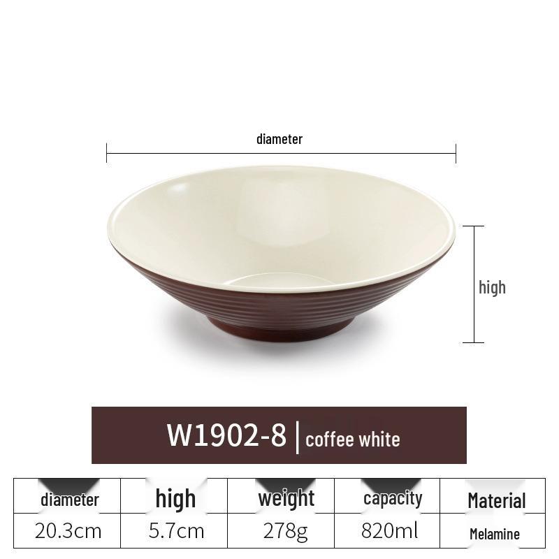 Net Celebrity Melamine Ramen Bowl: Two-Tone Creative Design, Large, Ideal for Mala Tang and Rice Noodles