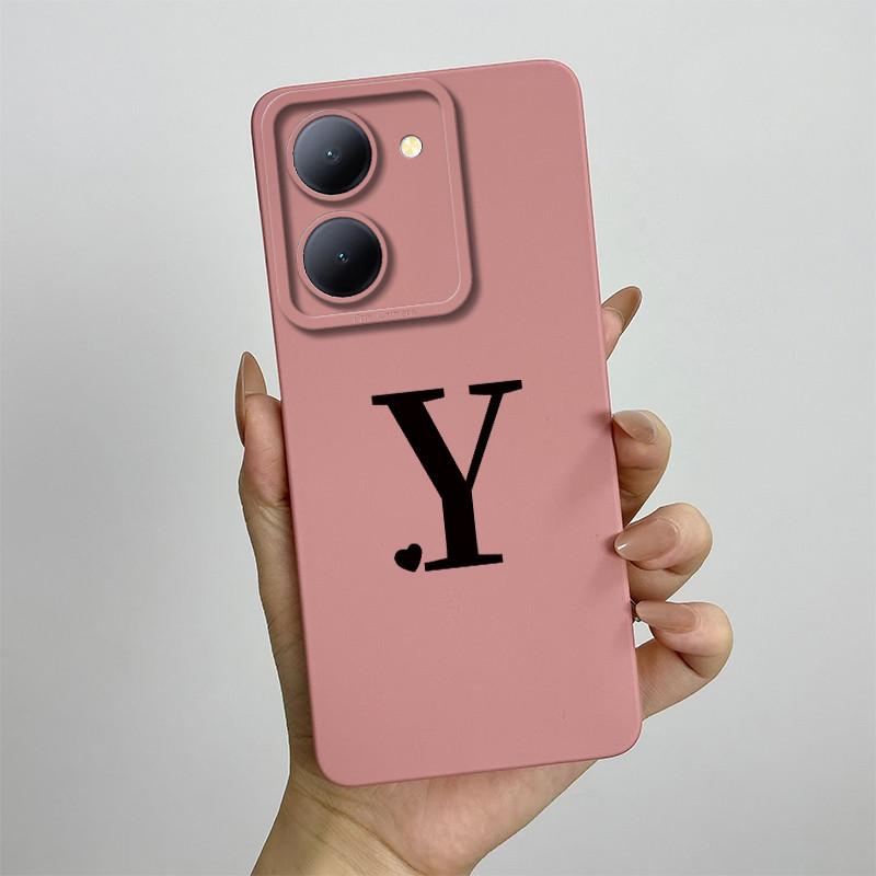 

Чехол для vivo Y27s Чехол vivo Y27 5G Чехол Vivo V2302 Милые Персональные Буквы Квадратный Силиконовый Мягкий Чехол для Телефона Ударопрочная Задняя Крышка Funda vivo Y27s