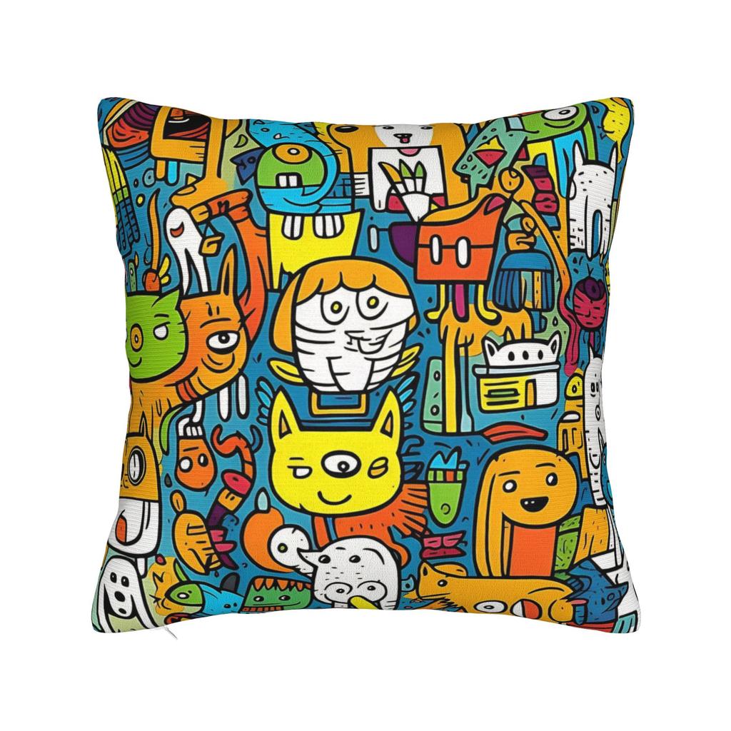 Kittens In the Wild Pillowcase Polyester Cushion Cover Decoration Cats Pattern Pillow Case Cover Sofa Drop Shipping Xcm