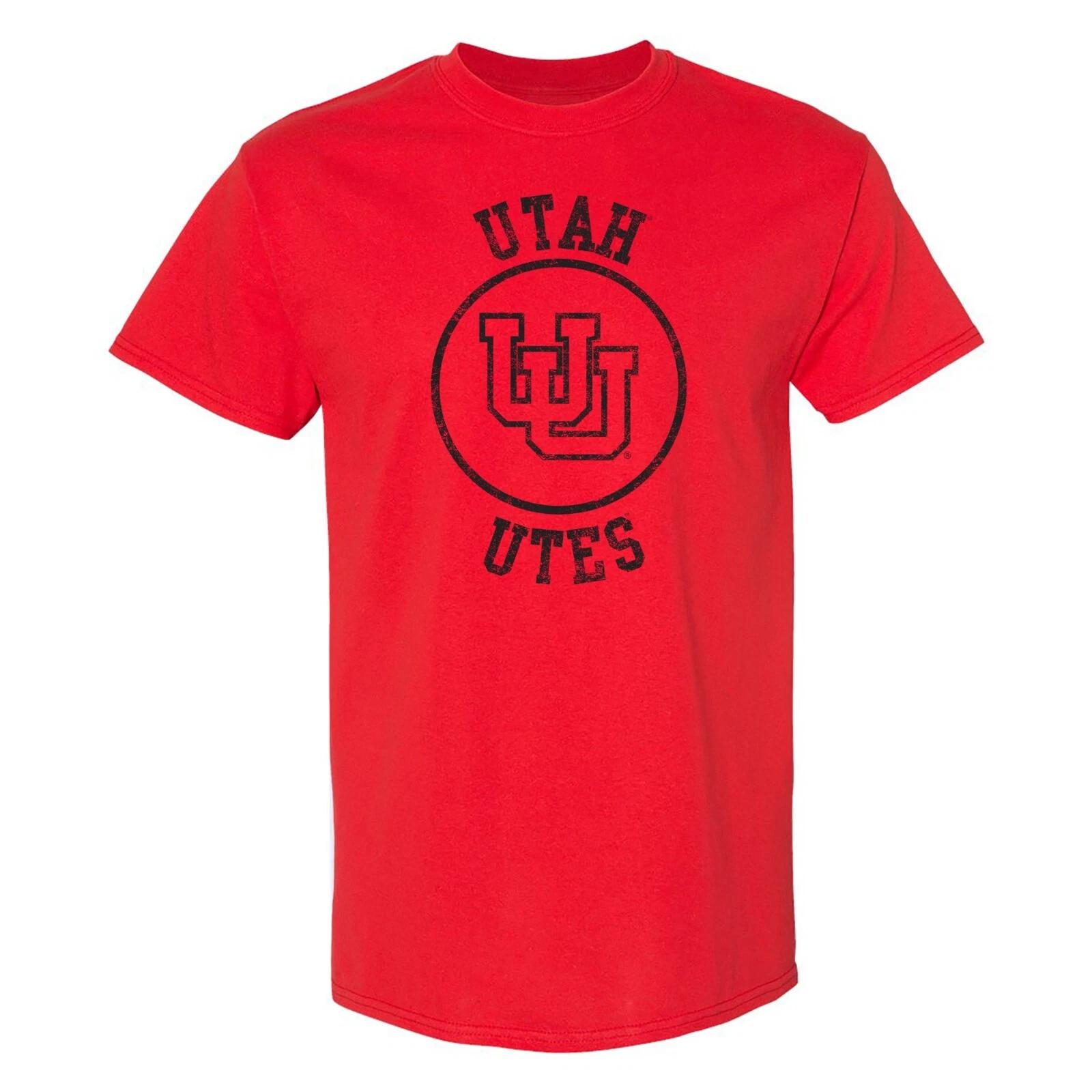 Utah Utes Distressed Circle Logo T-Shirt - Red 3XL