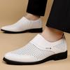 Fashion Luxury Mens Dress Shoes Summer Breathable Mesh Shoes Fashion Hollow Out Leather Shoes for Men Casual Loafers Moccasins Sandalias