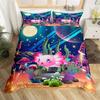 Cartoon Axolotl Duvet Cover Single Twin King Wildlife Animal Bedding Set Microfiber Galaxy Mushroom Comforter Cover For Boy Girl