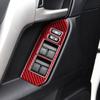 Red Carbon Fiber Car Door Window Lift Panel Cover For Toyota Land Cruiser 10-18