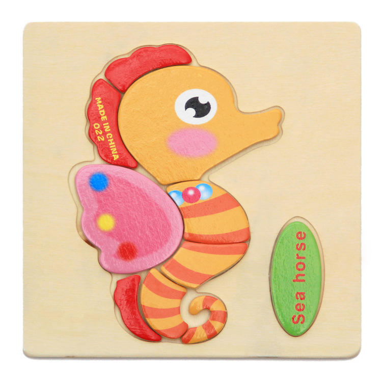 Cartoon 3D Puzzle Jigsaw Wooden Toys for Children Cute Animal Traffic Puzzles Intelligence Kids Baby Early Educational Toys