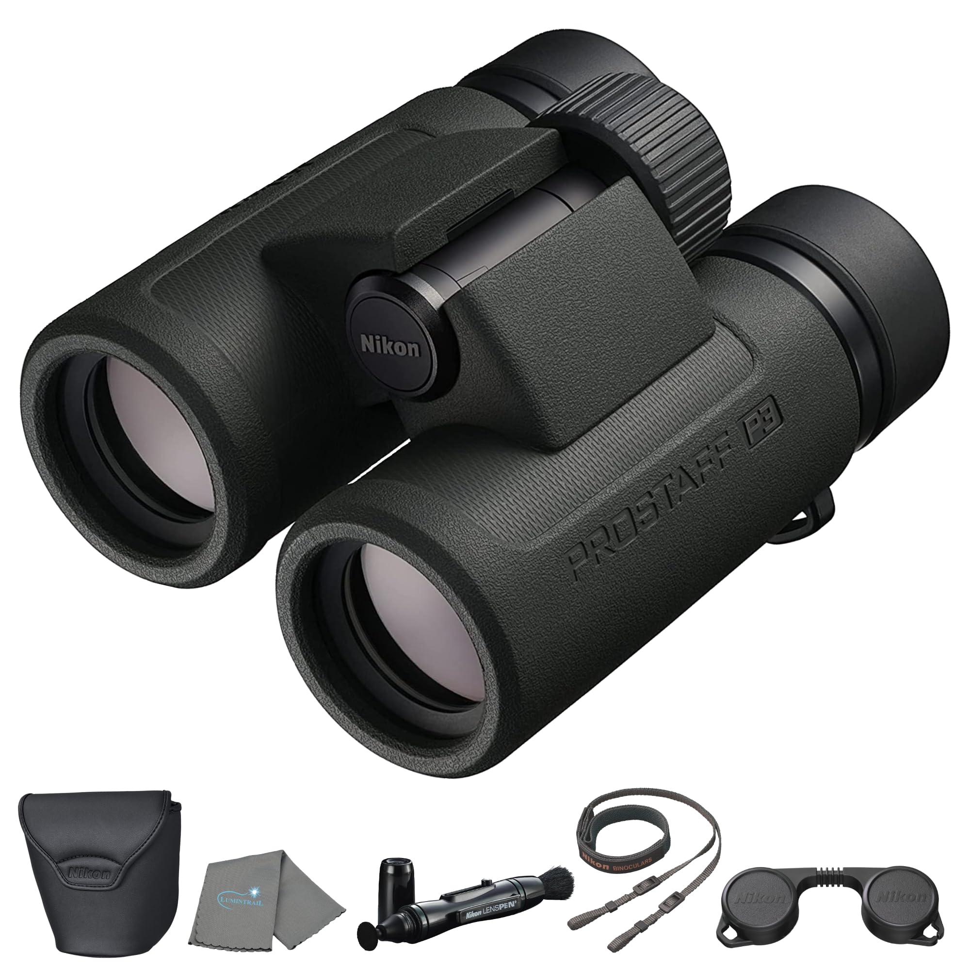 

Nikon PROSTAFF P3 8x30 Binoculars Set 16774 Black Compact Lightweight for Hunting Bird Watching Hiking Travel with Lens Pen and Cleaning Cloth