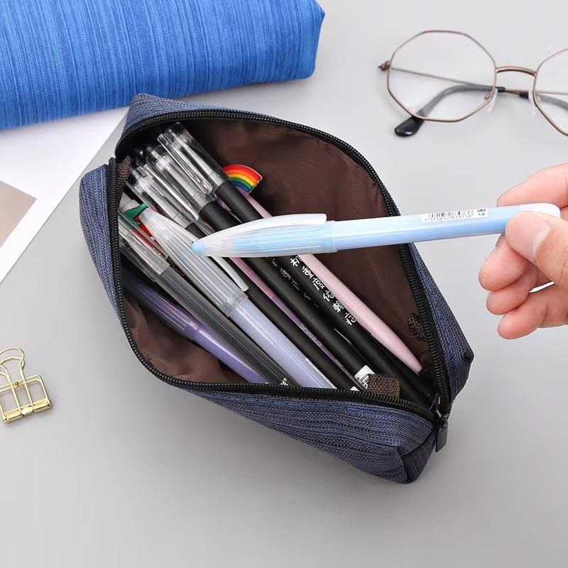 Simple and Creative Oxford Cloth Pencil Case Student Portable Horizontal Pencil Case Stationery Bag Back To School