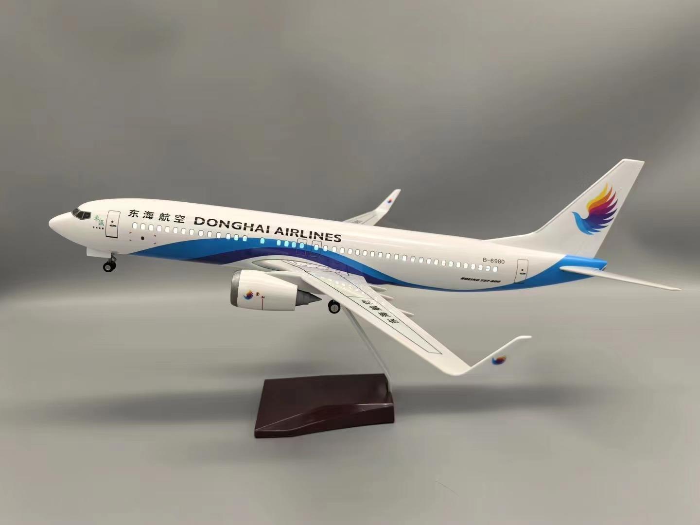 

1/85 47СМ Масштабная модель самолета Donghai Airlines B737-800 Модели самолетов Дисплей Офисное украшение Литые самолеты Наборы моделей NO LED