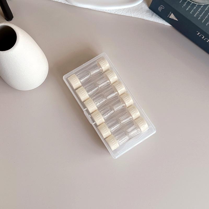 Transparenter Kontaktlinsenbehälter Zylindrischer Hartfarbiger Kontaktlinsenbehälter Begleitbehälter 6er-Set