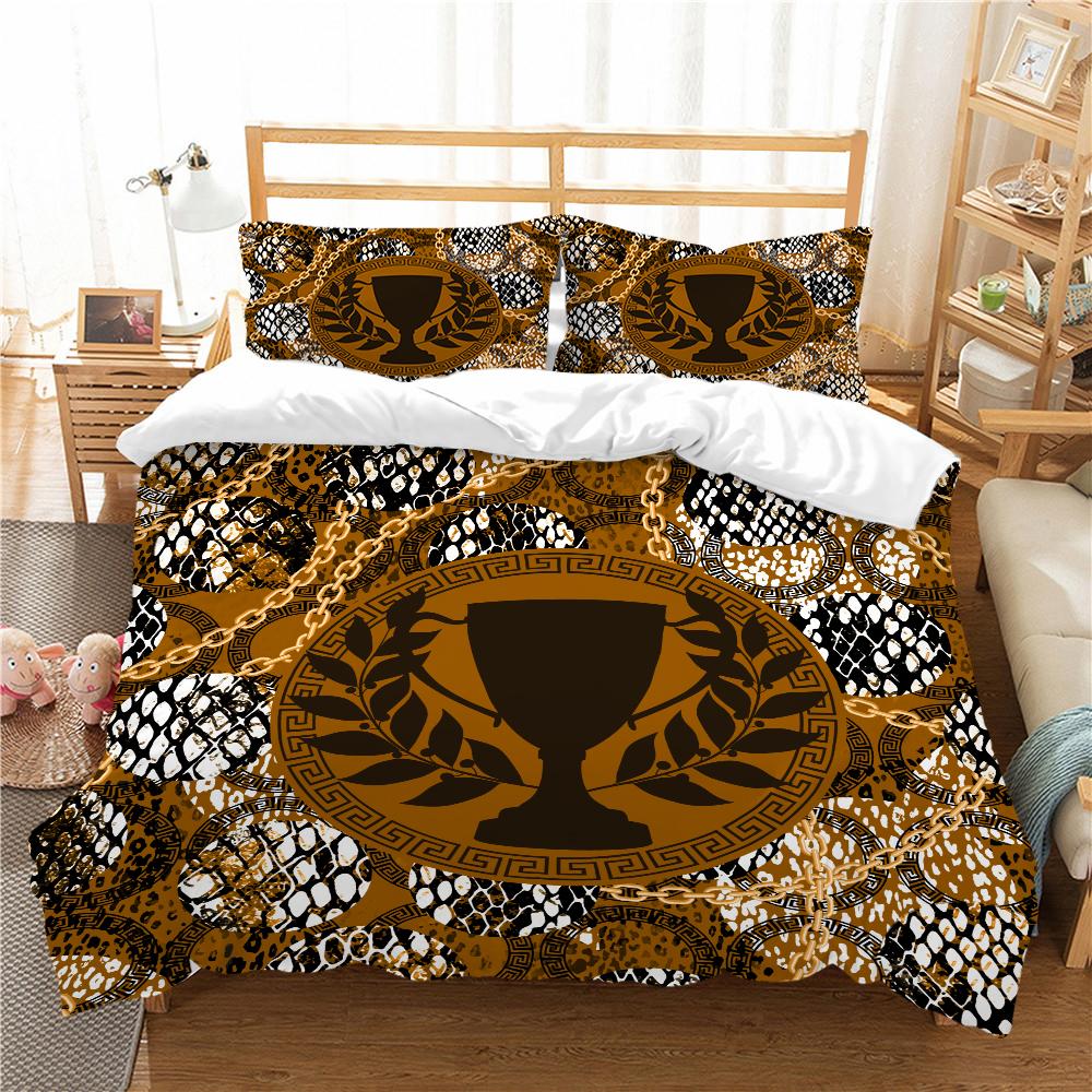 3D Digital Printing Gorgeous Quilt Cover and Pillowcase 2/3 Single Double Bed Home Textiles Soft Bedding Set Gift