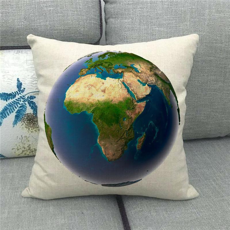 A Simple Sketch Of The Beautiful Earth Digital Printing Short Plush Pillow Covers For Car Sofa Office Cushion Cover Home Goods