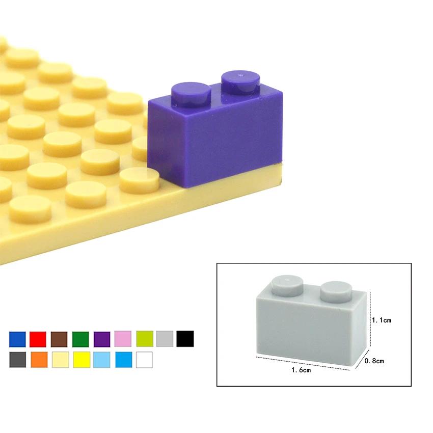 100pcs Bricks Compatible 3004 1x2 Dots DIY Building Blocks Thick Figures Brick Educational Creative Construction Toys For Kids