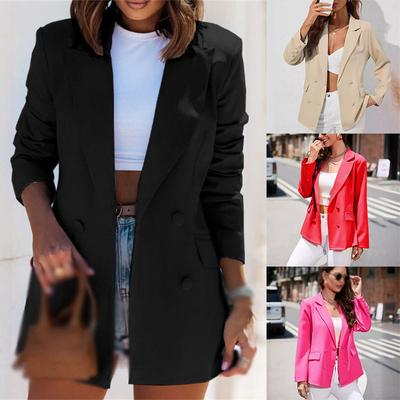 Jednolity kolor kołnierz z klapami odzież damska kurtka z długim rękawem nowy mały garnitur