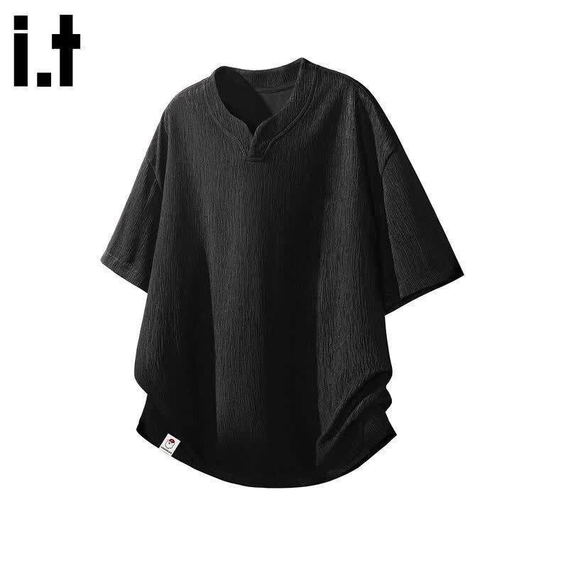CHOCOOLATE Men s Textured V-Neck Short Sleeve T-Shirt M