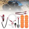 6pcs RC Car Decorative Tools Barricades Metal Capstan Roller Steel Rope Lock Shovel