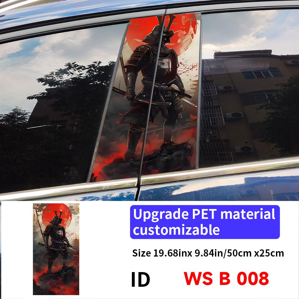 Samurai Car Stickers Waterproof Auto B Pillar Decor Cover Scratches Durable Car Doors Pillar Vinyl Decals Vehicle Decors