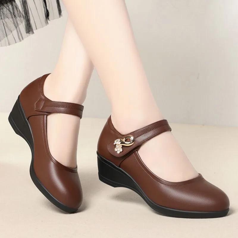 women casual high quaility spring & summer anti skid wedge heel shoes lady fashion elegant student school shoes ab724