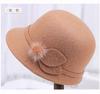 Fisherman'S Hat Children Autumn And Winter Wool Wool Elegant Flower Warm Basin Hat Casual Versatile Retro Top Hat