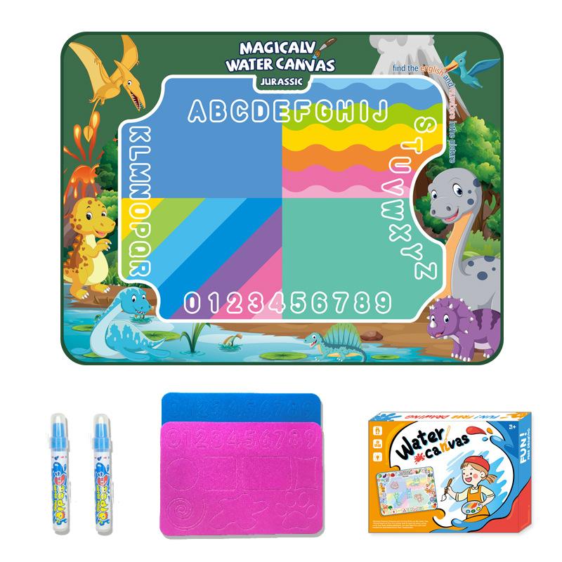 Magic Water Canvas Children Water Painting Blanket Early Learning Oversized Animal Dinosaur Numbers Magical Color Diy Toy