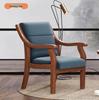 Retro Comfortable Chinese Solid Wood Armchair with Linen Fabric and Native Sponge Cushion.