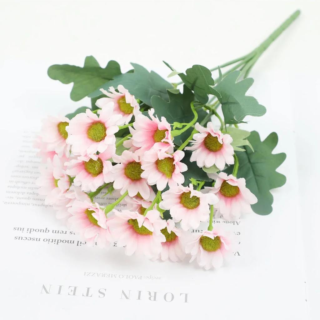 21 Heads Autumn Silk Daisy Bouquet Christmas Decorations Vase for Home Wedding Decorative Household Products Artificial Flowers