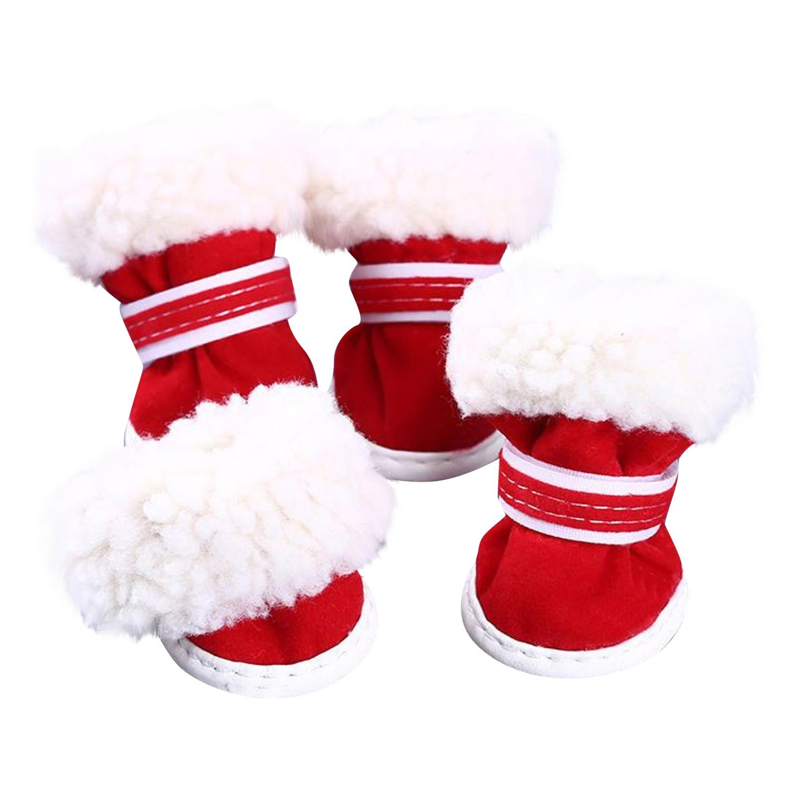 

Теплая обувь для домашних животных Зимние милые зимние сапоги Хлопковая обувь Товары для животных 2 красный