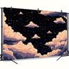 2D Whimsical Starry Sky Clouds Backdrop Anime & Kawaii Aesthetic Photoshoot Background