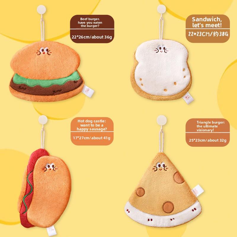 Coral Velvet Hand Towels, Double-layer Thickened Absorbent Quick-drying Towels, Kitchen and Bathroom Dual-purpose Towels