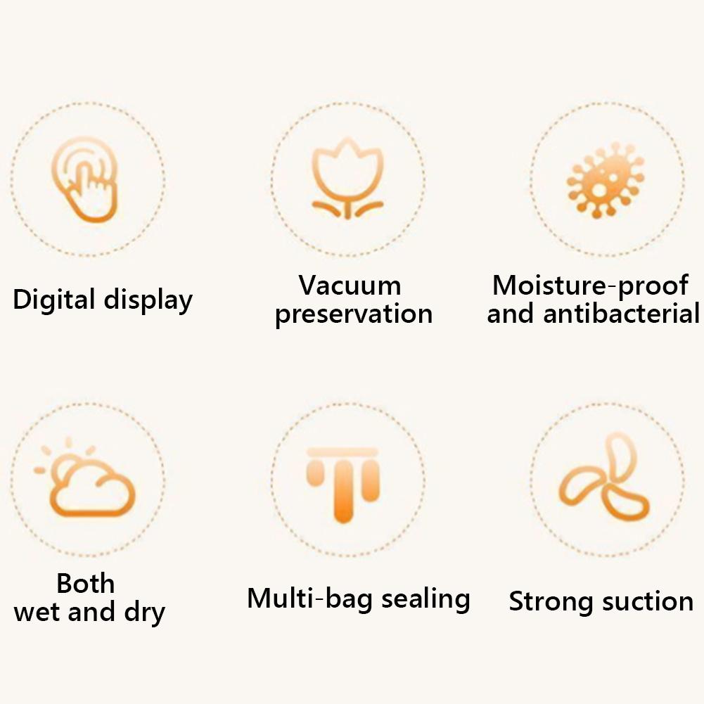 Food Vacuum Sealer Dry/Wet Food Packaging Machine One Click Intelligent Operation with 20 Bags Strong Suction Power for Sealing