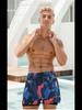 Men's Quick-Dry Double-Layer Loose-Fit Printed Swim Trunks