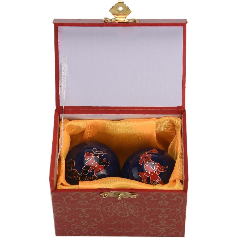 BRABUD 1,85   Китайские шары Баодинга Здоровый Массаж Ручные шары Упражнение Шары от стресса с колокольчиками Резной узор Дракон и Феникс Коллекция BS150(Л,