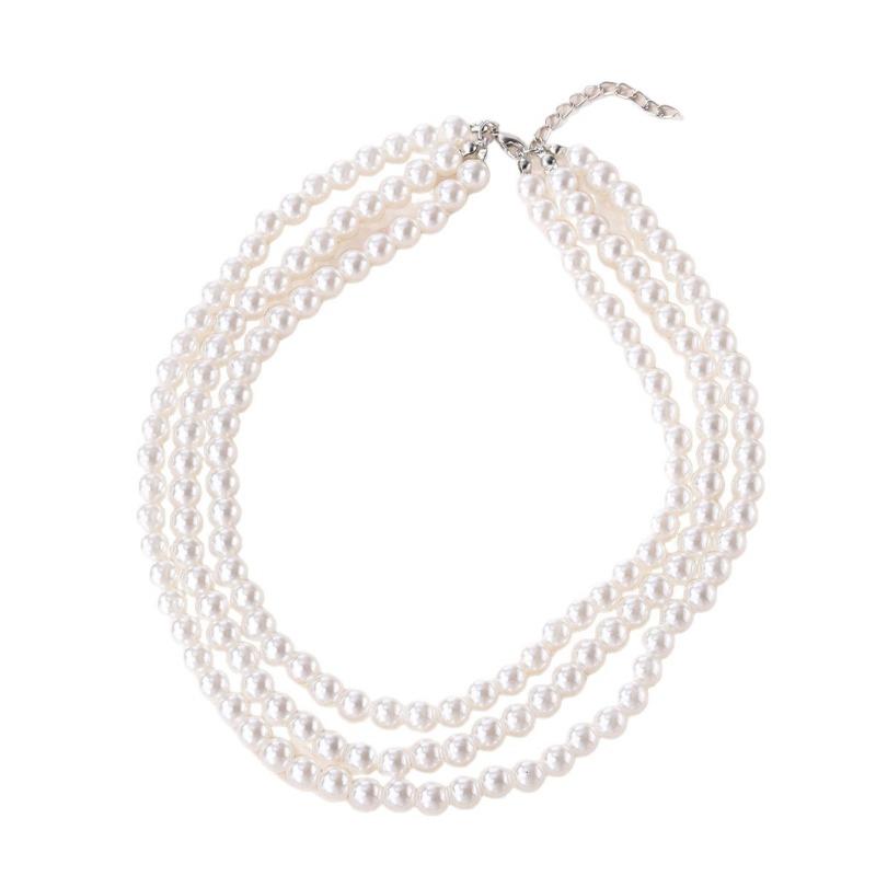 Imitation Pearl Necklace Fashion Retro Jewelry Women's Light Luxury Niche High-end Hokr Collar