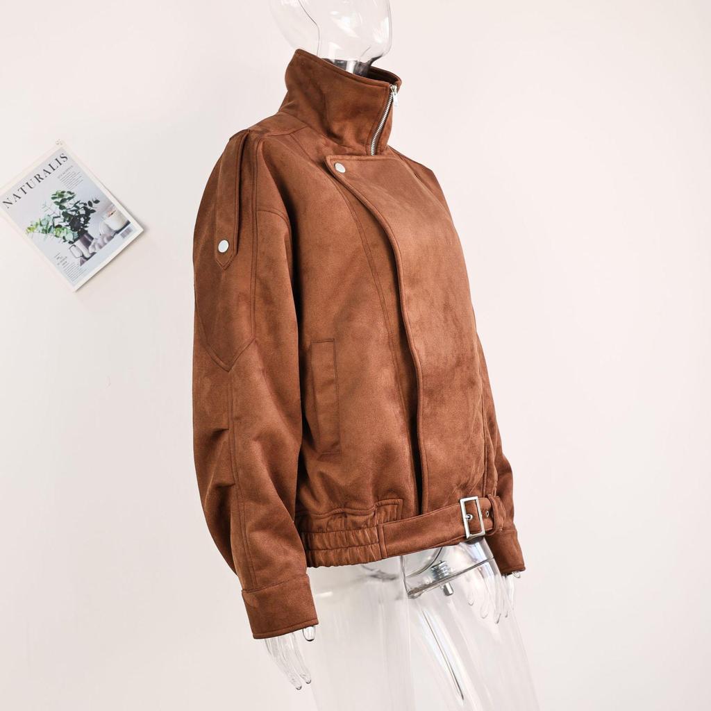 2024 Y2K Retro Braune Kurze Lockere Jacke für Damen - Frühling & Herbst Kollektion