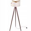 Floor Lamp Standing Tripod Wooden Lampshade Pattern