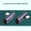 Right Angle USB C Adapter 90 Degree Low Profile Type C Male To Female Extender Support USB C 3.1 Charge Data Transfer