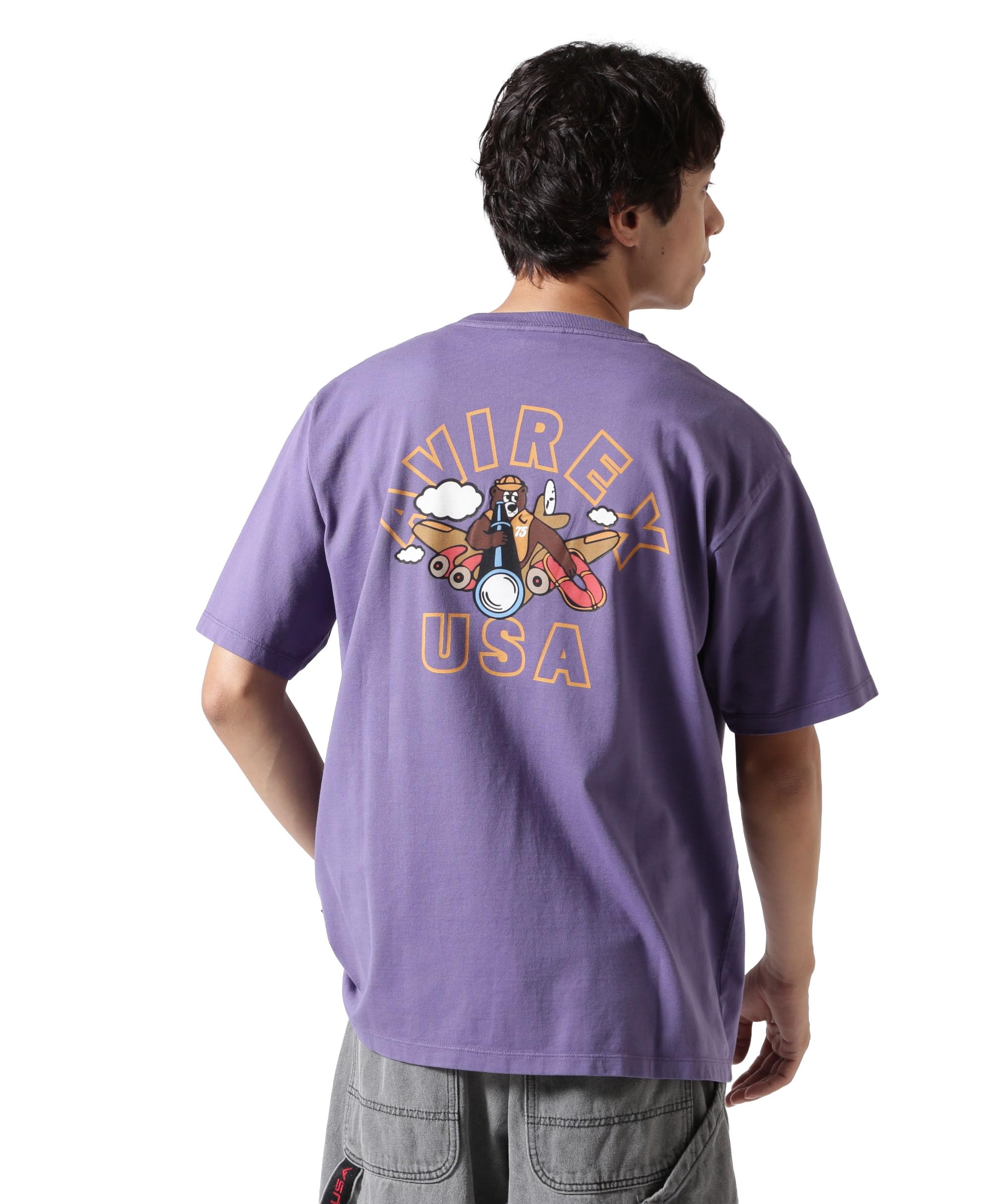 

AVIREX FLYING BEAR T-SHIRT 25 (WEB&DEPOT Exclusive) men s short sleeve T-shirt XL 080 purple 783-5134071