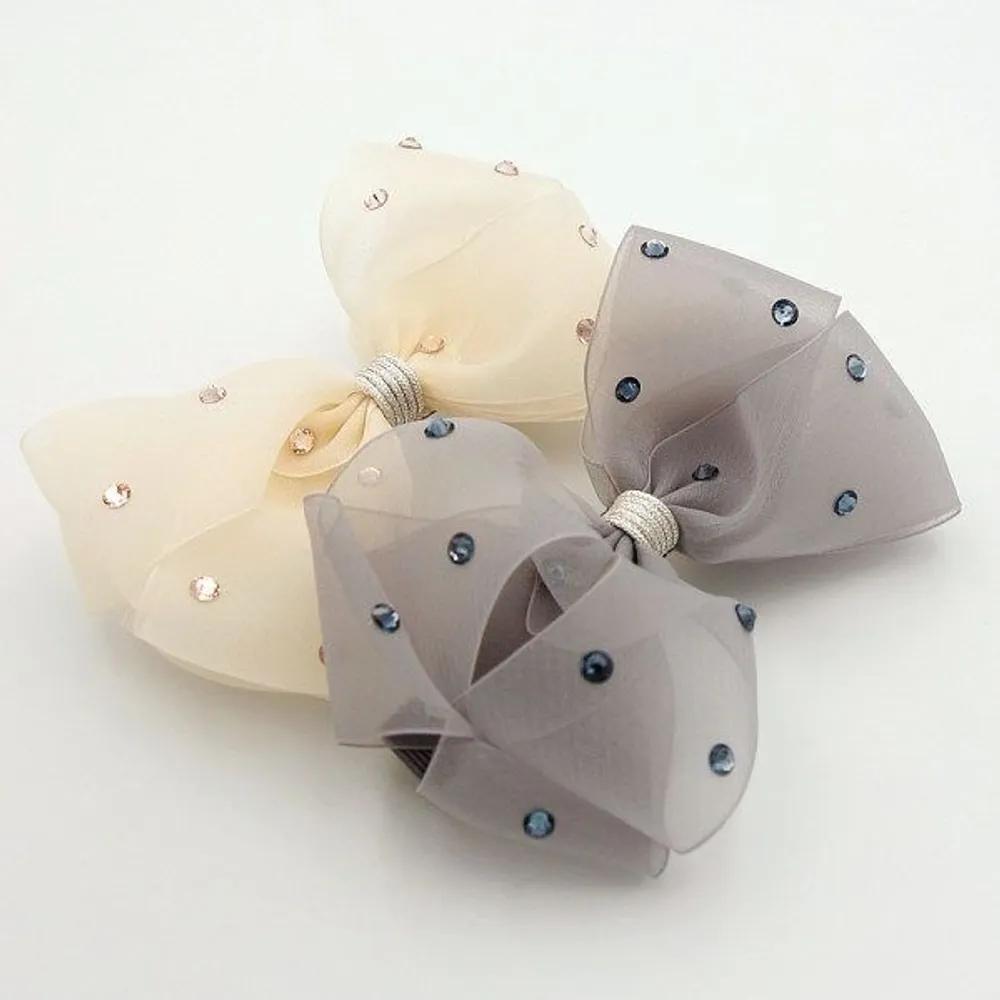 J Lauren Chiffon Cubic Dot Ribbon Automatic Pin H01449 ivory