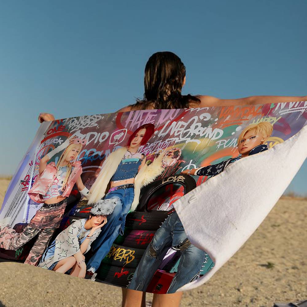 Popular Kpop Group X-XLov Microfiber Blanket Quick Drying Beach Towels Oversized Printing Super Absorbent Pool Towel Blanket