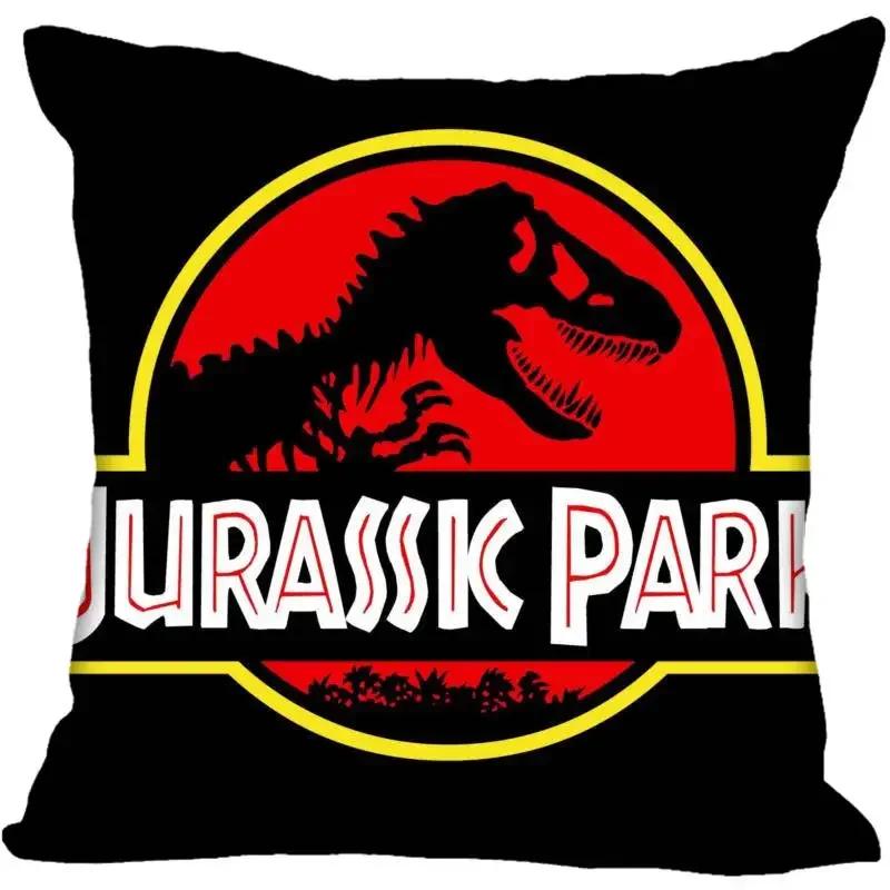 Custom Jurassic Park Logo Square Pillowcase Custom Zippered Pillow Cover Case 45x45cm(One Side)