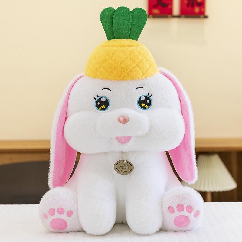 

Lop-Eared Pineapple Rabbit Plush Doll - Girls Pillow & Birthday Gift 30cm 0.3kg білий