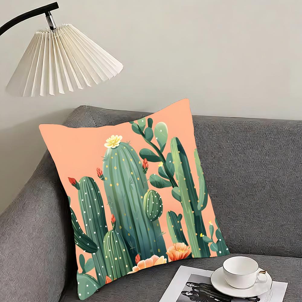 Cactus Fashion Cushion Cover Pillowcase Ultra Soft Skin Friendly Fabric Cloud Like Comfort Concealed Zipper