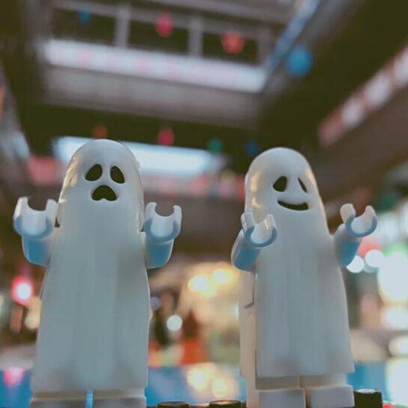 Collection!! Luminous Vitruvius Smiling & Crying Ghost Model Action Figures Blocks Action Building Bricks Toys for Children