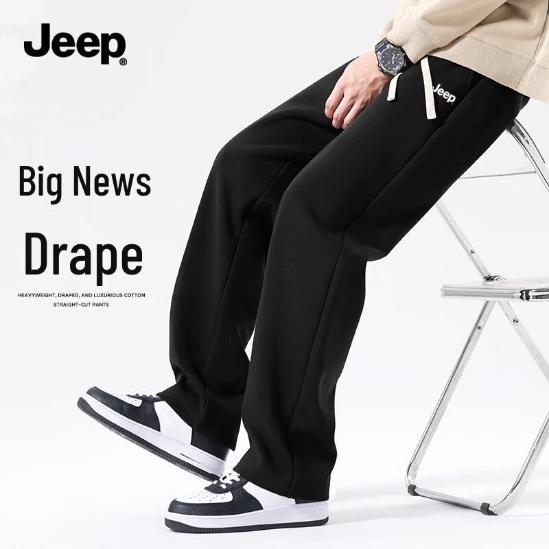 Jeep Men's Straight Fit Cotton Blend Casual Pants