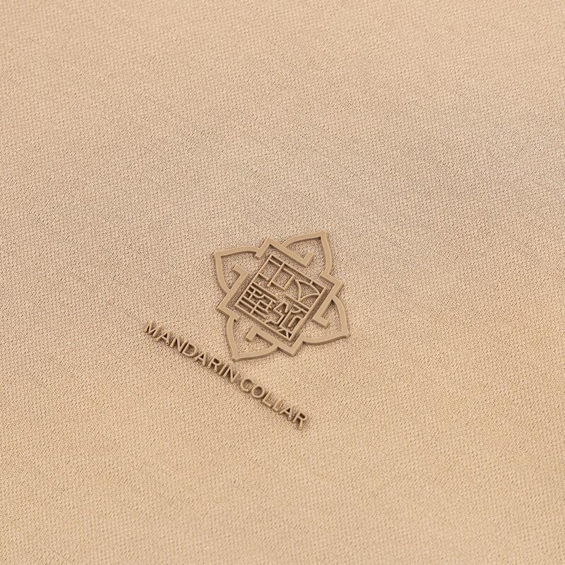 SEVEN Men's Linen Blend Stand-Collar Short Sleeve Polo Shirt