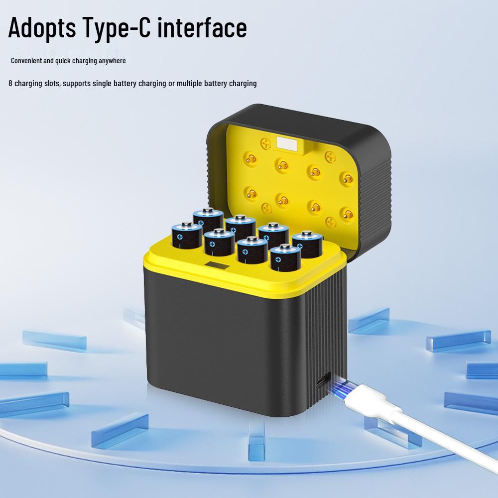 1.5V AA Lithium Battery Charger with Smart Case and Type-C Fast Charging