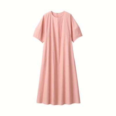 MUJI Cool Broad Pullover Short Sleeve Orange Size BC2JBA4S Women's Dress, Stripe, M,