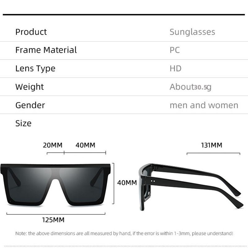 New Large Frame Square Sunglasses Women Fashion Brand Sunglasses Vintage Women'S Uv Protective Goggles Uv400