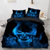 Ložní souprava s lebkami 3D potisk Vzor teroristických lebek Úsměv ducha King Queen Size Pro halloweenskou dekoraci Děti Dospívající Muži Povlak na přikrývku