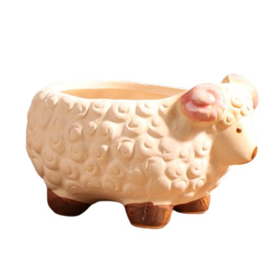 Cartoon Duck Rabbit Fox Bird Fish Shape Flower Pot Ceramic Plants Container Ornament Figurine Decorative Planter