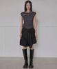Peulleeoeob Asymmetrical Draped Strap Roll-Up T-Shirt (Fl-170_Charcoal)