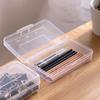 Caja de lápices de plástico, caja de almacenamiento transparente, estuche portátil para lápices, suministros escolares